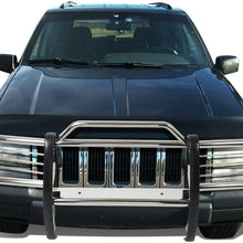 Replacement for Jeep Grand Cherokee ZJ Front Bumper Protector Brush Grille Guard (Chrome)