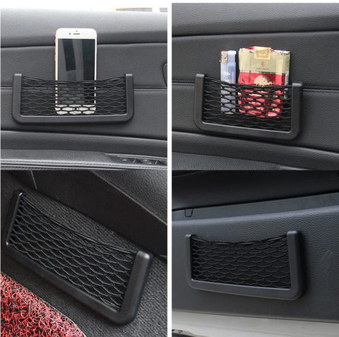 Car Net String Box Pocket Organizer Bags Baskets Mobile Phone Holder Seat Side Back Storage Network Shelf Nets Auto Mesh Nets