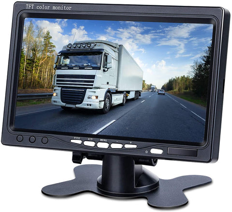 DVKNM Upgrade Backup Camera Monitor Kit,7-inch LCD 1280X720P HD,IP69 Waterproof Rearview Reversing Rear View Camera Reversing Monitor Truck/Semi-Trailer/Box Truck/RV — HD Transmission — (TZ101), white