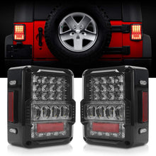 DOT Approved 4D LED Tail Lights for 2007-2017 Jeep Wrangler JK Brake Reverse Light Rear Back Up Lights Daytime Running Lamps,EMC Build-in