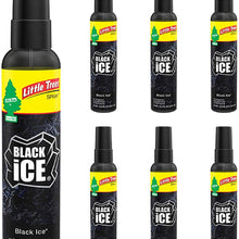 Little Trees Black Ice Car Air Freshener | Spray Provides a Long-Lasting Scent for Auto or Home | On-The-go Freshness, 6 Pack