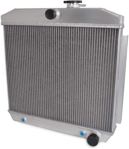 2-Core Performance Full Aluminum Cooling Radiator For CHEVY Bel Air Nomad 150 Series 210 Series Del Ray V8 MT 1955-1957 1956 (Manual Transmission 4.3L/ 4.6L V8 SBC Engine Models Only)