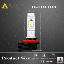Alla Lighting 3800lm Xtreme Super Bright H11 H8 LED Fog Lights Bulbs 3000K Amber Yellow ETI 56-SMD 12V DRL for Replacing Halogen 55W 35W Fog Lamps H16