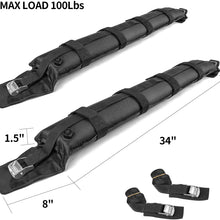 Leader Accessories 2 PCS/Set Self-Inflating Soft Roof Top Rack, Universal Car Soft Roof Rack Pads for Roof Bag/Surfboard/Paddleboard/SUP/Snowboard, with 2 Tie Down Straps