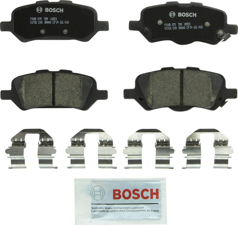 Bosch BC1402 QuietCast Premium Ceramic Disc Brake Pad Set For 2009-2016 Toyota Venza; Rear