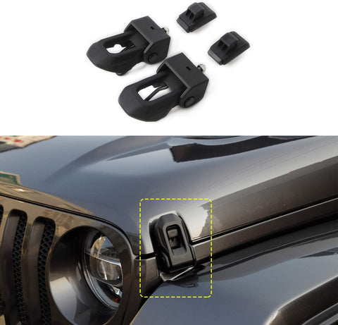 2018 for Jeep Wrangler JL Original Black Stainless Steel Latch Locking Hood Catch Kit for Jeep Wrangler 2007-2018 JK JL