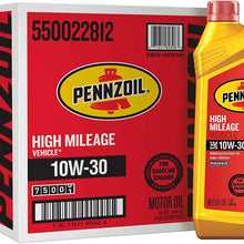 Pennzoil High Mileage Motor Oil 10W-30 – 1 Quart (Pack of 6)