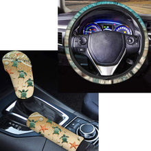 FKELYI Rainbow Tie-Dye Car Interior Decor Accessories Set,Auto Universal Steering Wheel Cover Set with Hand Brake Cover and Gear Shift Knob Cover 3Packs