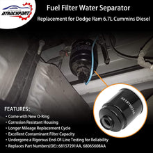 5083285AA Oil Filter Replacement for 2007.5-2018 Dodge Ram 2500 3500 4500 5500 6.7L Diesel Engine, 1989-2007 Ram 2500 3500 5.9L