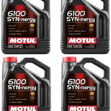 Motul 107972 Set of 4 6100 SYN-nergy 5W-30 Motor Oil 5-Liter Bottles