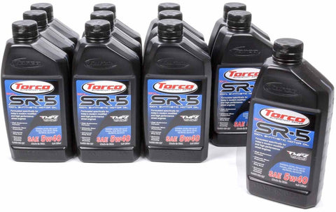 Torco A150544C SR-5 DLG 5w40 Synthetic Motor Oil Bottle - 1 Liter Bottle, (Case of 12)