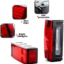 LivTee Super Bright 12V Waterproof Trailer Lights LED kit Brake Stop Tail License Lights for Camper Truck RV Boat Snowmobile, Red/White