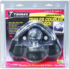 Trimax UMAX100 Premium Universal 'Solid Hardened Steel' Trailer Lock (fits All couplers)