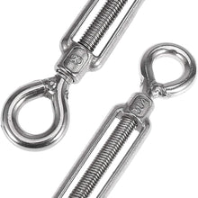 X AUTOHAUX 6pcs M6 Car 304 Stainless Steel Eye and Eye Turnbuckle Wire Rope Tension Replacement Silver Tone