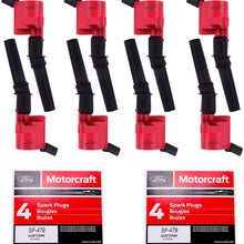 8pcs MAS Ignition Coil DG508 & 8 pcs Motorcraft Spark Plug SP479 Compatible With Ford 4.6L 5.4L V8 CROWN VICTORIA EXPEDITION F-150 F-250 MUSTANG LINCOLN MERCURY EXPLORER