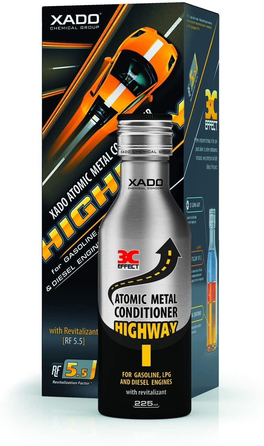XADO Highway Atomic Metal Conditioner - Engine Oil Additive & Motor Treatment (Bottle, 7.5oz) (Highway)