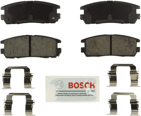 Bosch BE580H Blue Disc Brake Pad Set with Hardware for Select 1992-04 Acura, Honda, and Mitsubishi SUVs - REAR