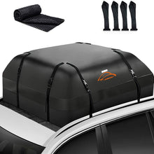 ISWEES Car Top Bag,Auto Cargo Carriers Roofbag Vehicle Truck Automotive Rooftop Luggage Storage Bag with/Without Rack,Waterproof Automobile Soft Roofbag for SUV Jeep Subaru Toyota Universal (Black)