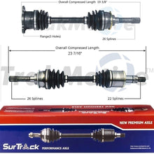 SurTrack Pair Set 2 Front CV Axle Shafts For Geo Tracker Suzuki Sidekick L4 4WD