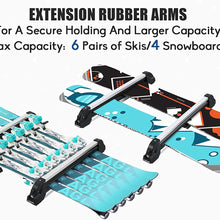 Ski Snowboard Car Rack Carrier Height Adjustable for 6 Pairs Skis / 4 Snowboards