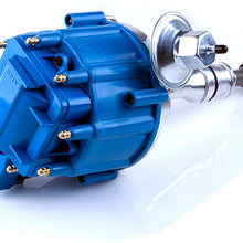MAS Ignition Distributor w/ Cap & Rotor compatible with Ford 351C 351M 400 429 460 HEI 65,000 Volt Coil KA-1046013 PE332U JM6506BL 351CBLHEI0 (BLUE)