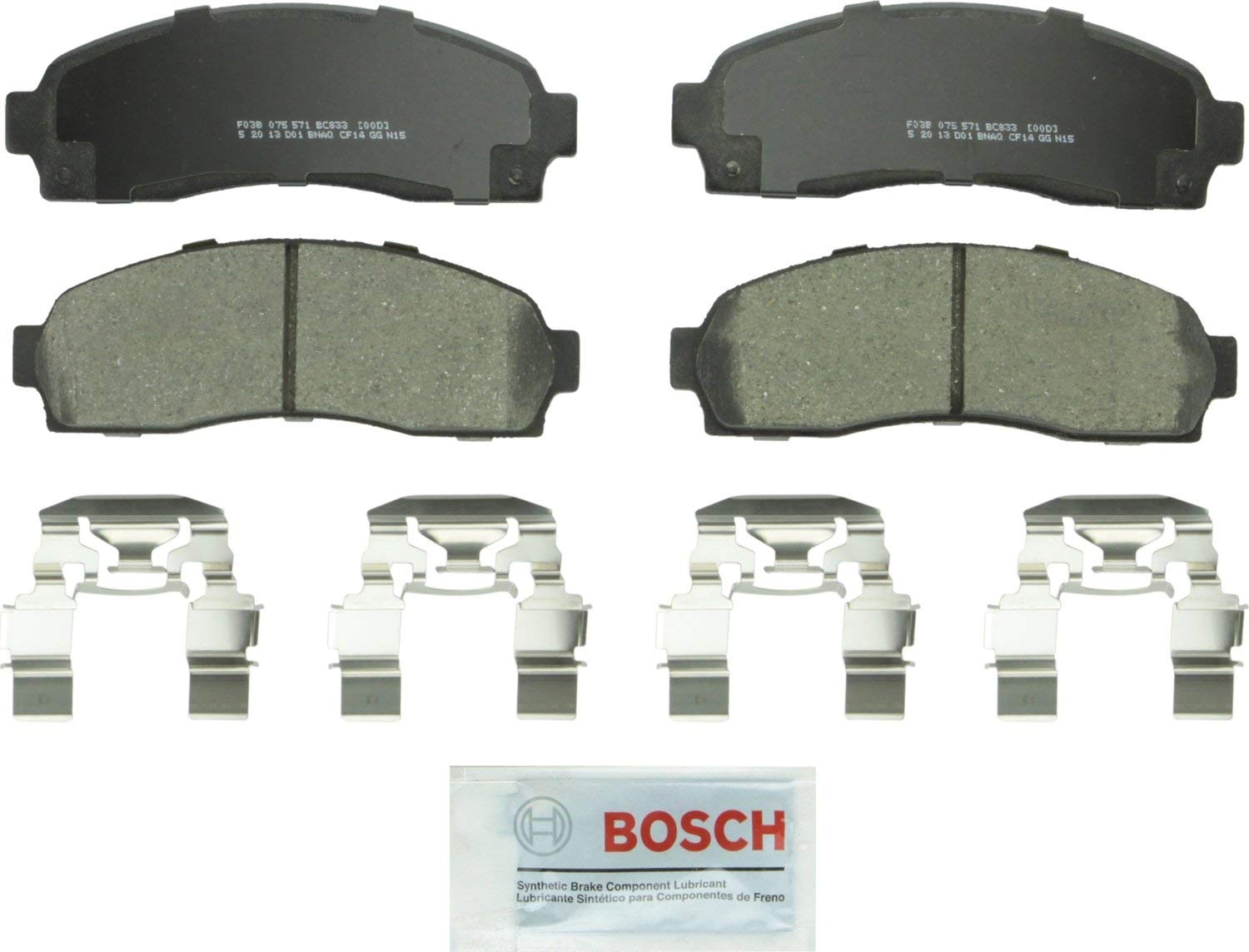 Bosch BC833 QuietCast Premium Ceramic Disc Brake Pad Set For: Ford Explorer, Explorer Sport, Explorer Sport Trac, Ranger; Mazda B2300, B3000, B4000; Mercury Mountaineer, Front