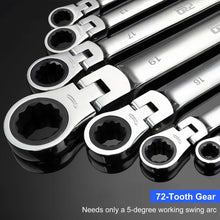 PROSTORMER 14-Piece Flex-Head Ratcheting Wrench Set, 6-19mm Chrome Vanadium Steel Ratchet Wrenches, Metric Combination Ended Spanner Kit with Storage Case