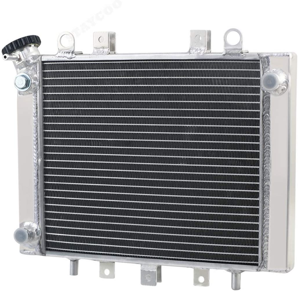 CoolingSky Full Aluminum ATV Radiator for 2005-09 Kawasaki Brute Force 650/750, KVF750 /KVF650 4x4i