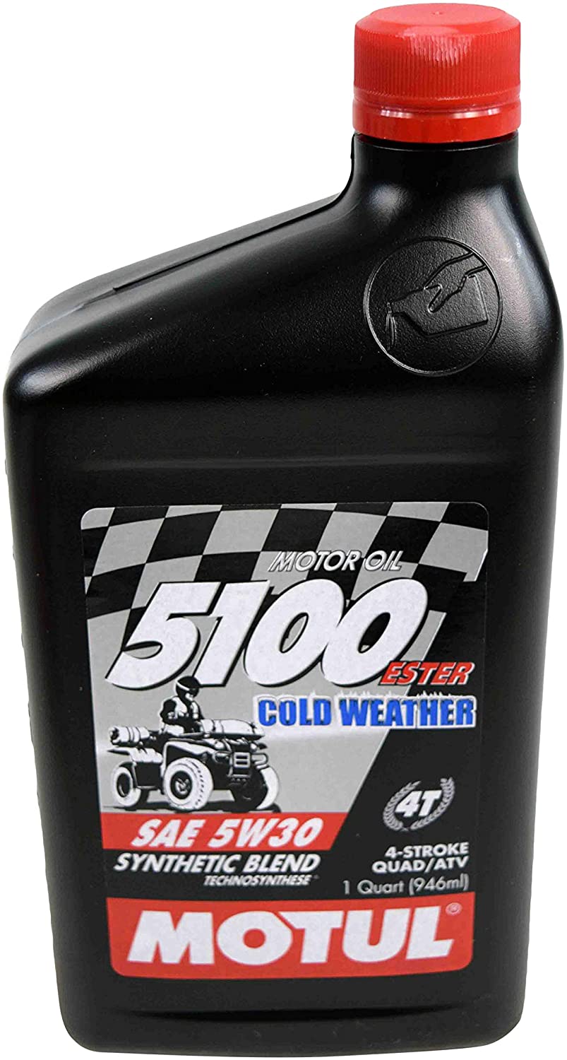 Motul 108083 Synthetic Blend Ester Motor Oil 5100 5W30 ATV 1L/1.05 Quarts Can (1)