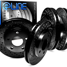 For 2004-2009 Nissan Quest Front Rear R1 Concepts eLine Black Drilled Brake Rotors Kit