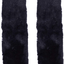 Cutequeen Trading 10" Black Sheepskin Seat Belt Shoulder Pad Cover - Pair