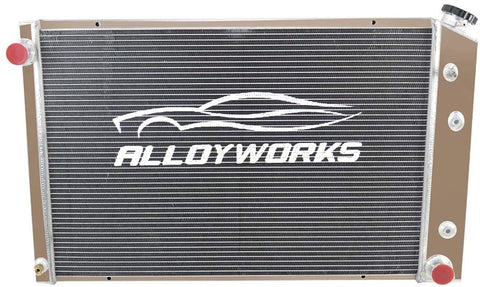 ALLOYWORKS 3 Row Full Aluminum Radiator for 1973-1991 Chevy GMC C/K Series Pickup Trucks Blazer Jimmy Engine Cooling Parts (A)