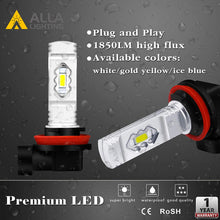 Alla Lighting 3800lm Xtreme Super Bright H8 H16 H11 LED Bulbs H11 Fog Light High Illumination ETI 56-SMD LED H16 Bulb H11 H8 H16 Fog Lights Lamp Replacement - 6000K Xenon White