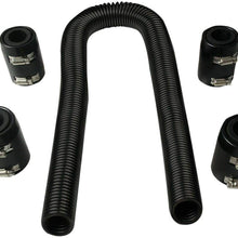 SUPERFASTRACING Black 48" Flexible Stainless Steel Radiator Coolant Water Hose Kit with Caps Universal