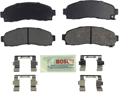 Bosch BE913H Blue Disc Brake Pad Set with Hardware for Select Chevrolet Equinox, Pontiac Torrent, and Saturn Vue Vehicles - FRONT