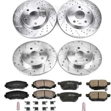 Power Stop K4141 Front & Rear Brake Kit with Drilled/Slotted Brake Rotors and Z23 Evolution Ceramic Brake Pads