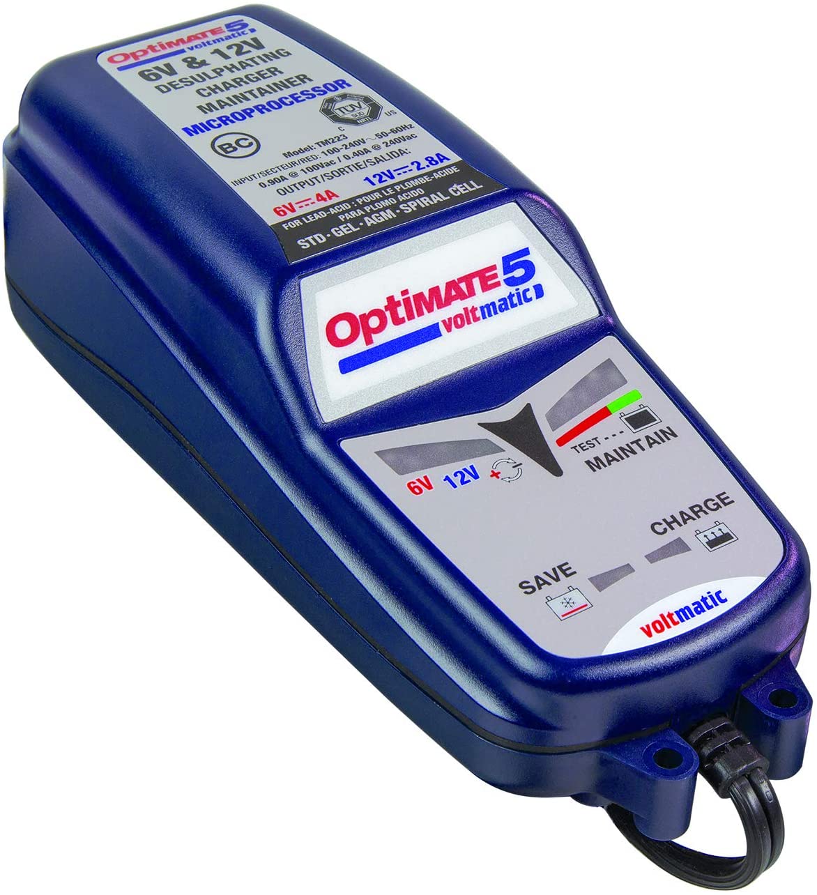 OptiMate 5 VoltMatic 8-step 6V/12V 2.8A Sealed Battery Saving Charger & Maintainer