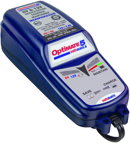 OptiMate 5 VoltMatic 8-step 6V/12V 2.8A Sealed Battery Saving Charger & Maintainer