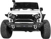 Hooke Road Front Bumper with Winch Plate & 4X LED Lights & D-Rings for 07-18 Jeep Wrangler JK & Unlimited