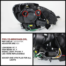 Spyder Auto PRO-YD-MBW20408-DRL-BK Mercedes Benz C-Class W204 Black DRL LED Projector Headlight