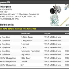 A/C Compressor Kit - Compatible with 2007-2008 Ford Expedition VIN 5 MFI Electronic