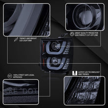 Autozensation For Chevy Silverado 1500 Glossy Black LED Signal Halo Projector Headlights