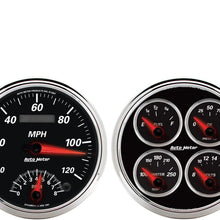 Auto Meter 1204 Designer Black II 5" Tachometer / Speedometer Combo Kit Box