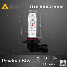 Alla Lighting H10 LED Fog Light Bulb, 9145 9140 9040 9045 ETI 56-SMD 3800 Lumens Extremely Super Bright Cars Trucks 9145 CANBUS LED Lights, Red