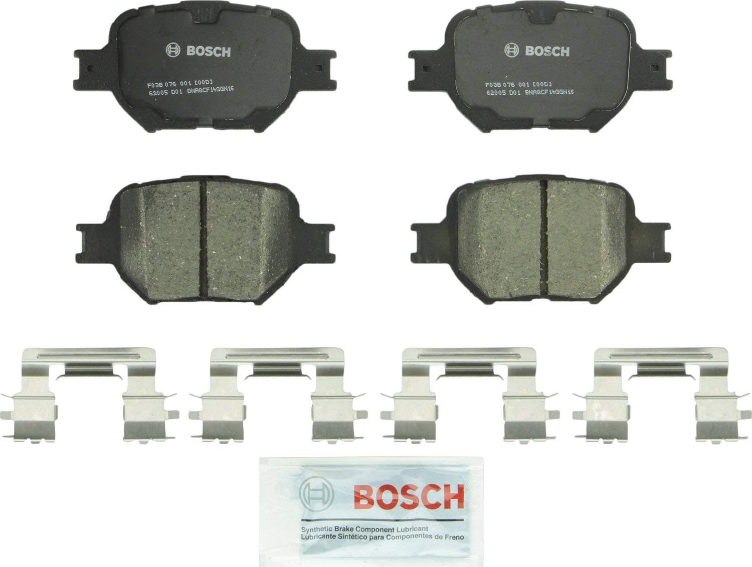 Bosch BC817 QuietCast Premium Ceramic Disc Brake Pad Set For 2005-2010 Scion tC and 2000-2005 Toyota Celica; Front