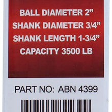 ABN 2in Ball Hitch for Travel & Towing – Chrome Tow Trailer Receiver Hitch Ball Mount with 6,000 lbs Pound Capacity