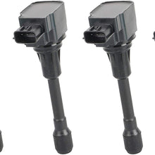 Ignition Coil Pack Set of 4 - Compatible with Nissan & Infiniti Vehicles - 2007-2017 Altima 2.5L, Sentra, Rogue, Cube, Versa, QX60, FX50, M56 - Replaces 22448JA00C, 22448ED000, 22448JA00A, UF549
