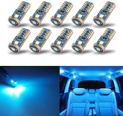 iBrightstar Newest Extremely Bright Wedge T10 168 194 LED Bulbs For Car Interior Dome Map Door Courtesy License Plate Lights,Ice Blue