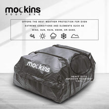 mockins Waterproof Cargo Roof Bag Set With Protective Car Roof Mat And 2 Ratchet Straps | 44" X 34" X 18" 15 Cu ft Capacity | For Cars With Racks or Without Racks | Heavy Duty Abrasion Resistant Vinyl