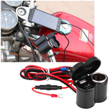 Terisass Motorcycle Cigarette Lighter 12-45V Waterproof USB Charger Socket Motorcycle Scooter Bike Handle Bar Power Adapter Charger USB Mounted Charger